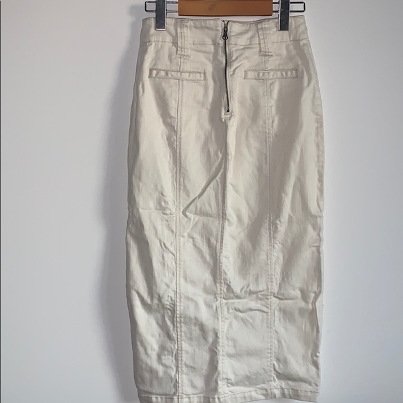 Anthro Holding Horses White Lace Up Denim Skirt - Picture 4 of 9